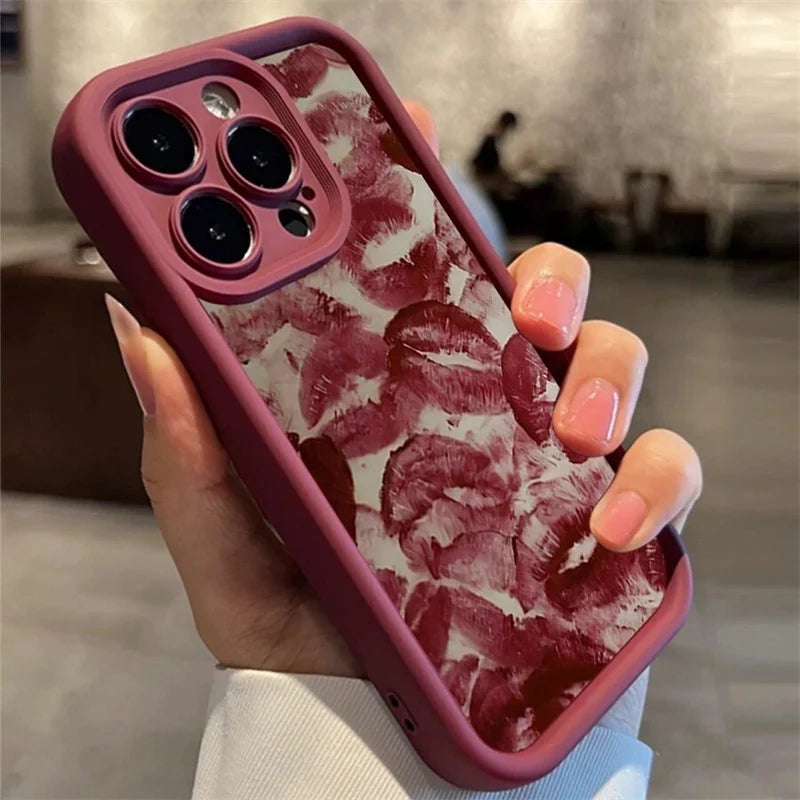 Moonlit Red Flower Case for iPhone 17 16 15 14 13 12 11 Pro Max Plus 17 Air