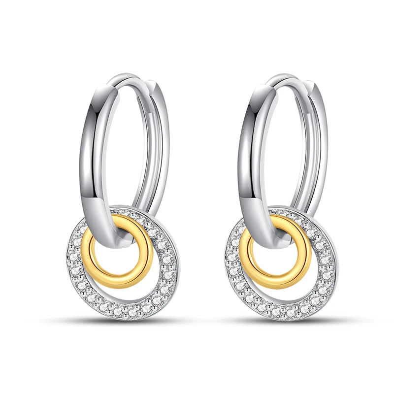 925 Sterling Silver Classic Multi Ring Drop Earrings Elegant Birthday Jewellery