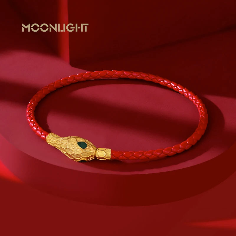 Luxury Snake Head Charm Leather Bracelet Couple Fashion Jewellery 2026 Gift