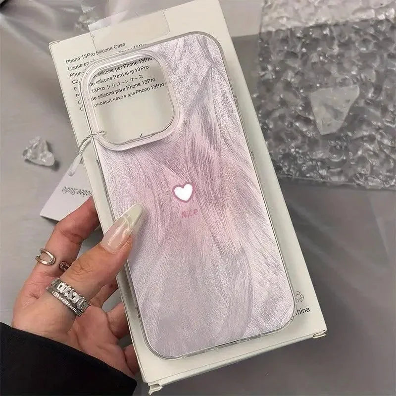Simple Gradient Pink Heart Case for Samsung Galaxy S25 S24 S23 S22 Ultra FE