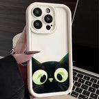 Cute Cartoon Black Cat Case for Samsung Galaxy S24 S23 S22 Ultra S21 FE A55