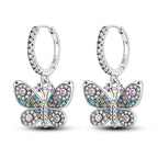 925 Sterling Silver Butterfly Fluttering Insect Drop Earrings Jewellery Gift