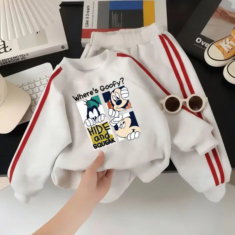 Disney Boys O-Neck Hoodie and Long Trousers 2-Piece Fashion Tracksuit
