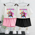 K-pop Girls Summer Casual Outfit Sleeveless Vest and Shorts 2-Piece Set