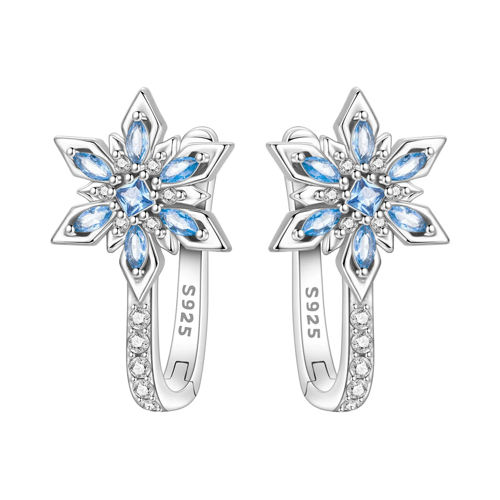 925 Sterling Silver Animal Plant Green Zircon Circle Hoop Earrings Jewellery