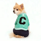 Dog Baseball Jacket Winter Warm Coat Puppy Windproof Thick Fleece Lining