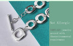 Square Chain Bracelet 925 Sterling Silver Classic Women Wedding Party Gift