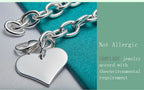 Romantic Heart Bracelet 925 Sterling Silver Women Valentine's Day Gift