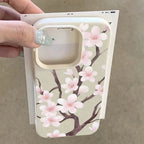 Spring Cherry Blossom Lychee Case for iPhone 17 16 15 14 Pro Max