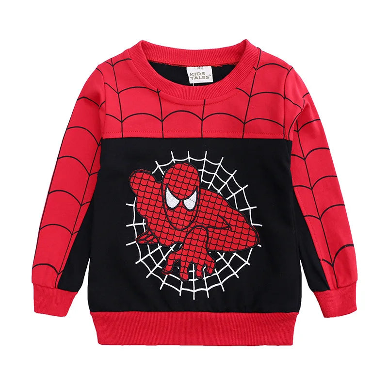 3pcs Spiderman Cosplay Costume Kids Boys Hooded Vest T-Shirt & Pants Tracksuit