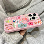 Ocean Flower Seahorse Turtle Case for iPhone 17 16 15 14 13 12 11 Pro Max