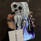 Fashion Fire Flame Silver Case for Samsung S25 S24 S23 S22 Ultra Plus A55