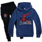 Kids Spiderman Print Hoodie & Pants Suit Boys Girls Casual Clothing Set