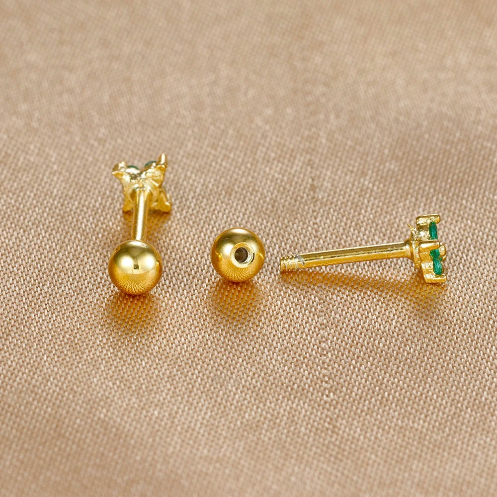 1PC Stainless Steel Birthstone Mini Stud Earrings 12 Constellation