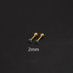 2PC Luxury Green Zircon 4 Claw Stud Earrings Body Piercing Jewelry