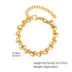 316L Stainless Steel Chunky Chain Bracelet for Women, 18k Gold Plated Waterproof Stackable Jewelry
