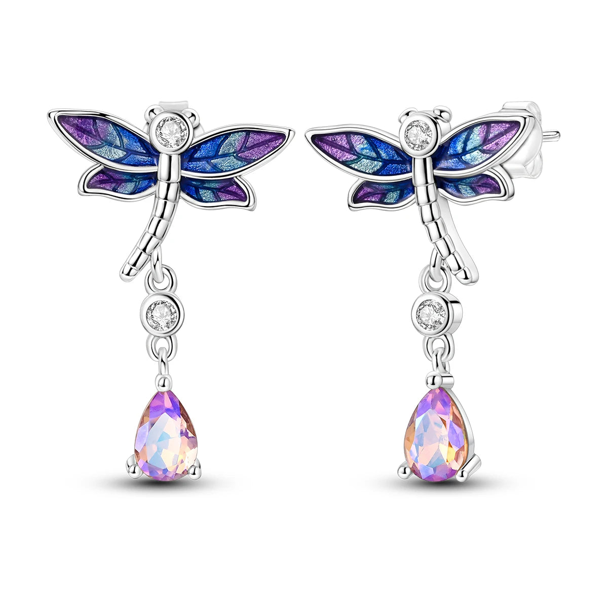 925 Sterling Silver Exquisite Dragonfly Versatile Hoop Earrings Fine Jewellery