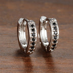 Simple Stainless Steel Huggie Small Hoop Earring 8mm Zirconia Piercing