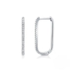 2PCS Stainless Steel Square Huggie Hoop Earrings Cubic Zirconia