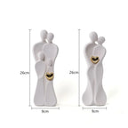 26cm Couple Figurines Family Figure Household Statue Centerpiece Home Tabletop Modern