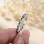 Minimalist Small Rainbow Zircon Stone Thin Rings For Women Silver Color Stacking Wedding Bands Female Daily Party Finger Jewelry