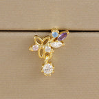 1PC Stainless Steel Mini Zircon Cross Stud Earrings Gold Helix Tragus
