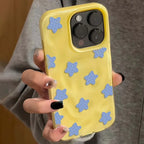 Black Checkered Star Case for iPhone 16 17 15 14 13 12 11 Pro Max Plus Soft