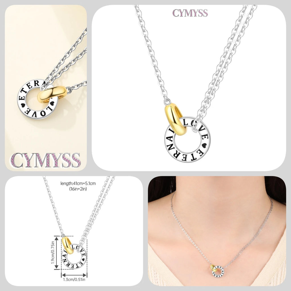 Original 925 Sterling Silver 18K Gold Heart Lock and Key Necklace Y-shaped Chain Necklace For Women Memorial Prayer Jewelry Gift