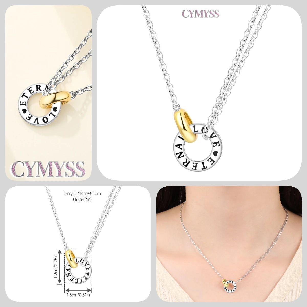 Original 925 Sterling Silver 18K Gold Heart Lock and Key Necklace Y-shaped Chain Necklace For Women Memorial Prayer Jewelry Gift
