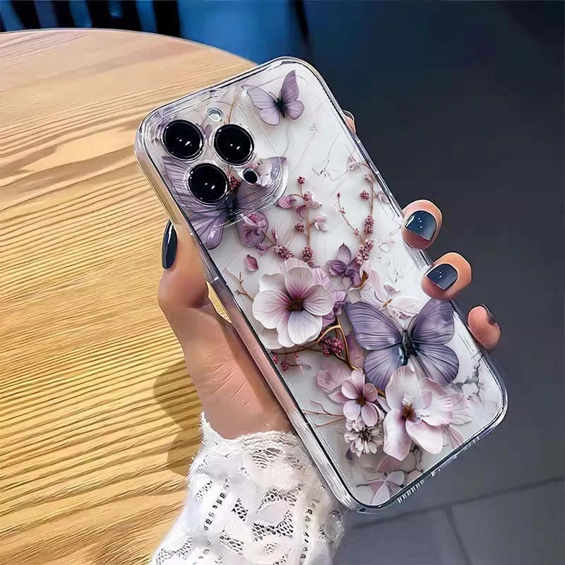 Butterfly Flower Case for Samsung Galaxy S25 Ultra S24 Plus S23 FE S22 A56