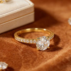 14k Gold Filled 2 Carat 8mm Round Moissanite Solitaire Ring GRA Certified