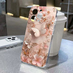 Butterfly Flower Pattern Case for iPhone 17 16 15 14 13 12 11 Pro Max XR Soft