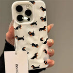 Dachshunds Pattern Case for iPhone 17 16 15 14 13 12 11 Pro Max Plus Texture