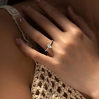 MODIAN 0.5Ct Rhombus Moissanite Ring 925 Sterling Silver Sparkling Lab Created Diamond Wedding Rings For Women Bridal Jewelry