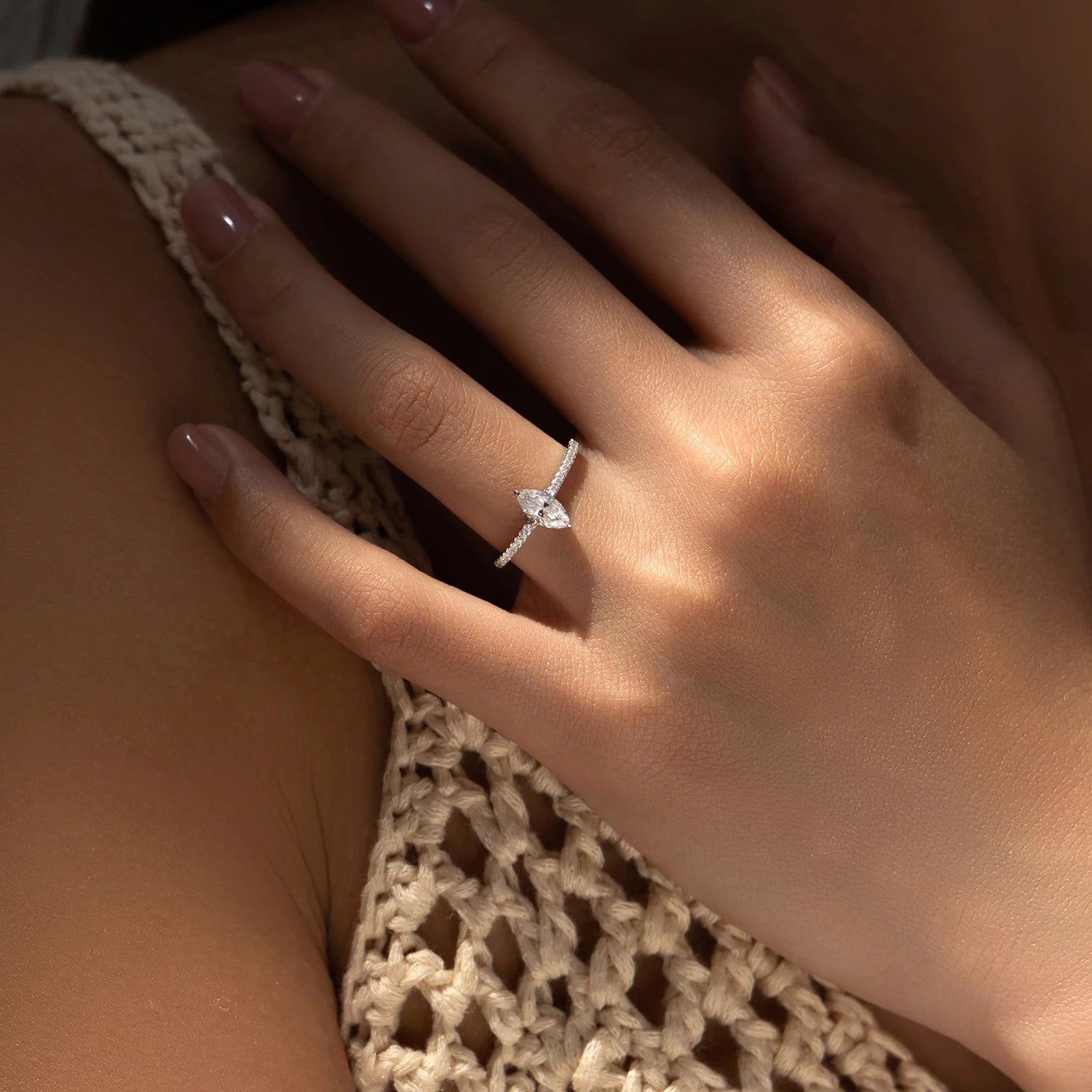 MODIAN 0.5Ct Rhombus Moissanite Ring 925 Sterling Silver Sparkling Lab Created Diamond Wedding Rings For Women Bridal Jewelry