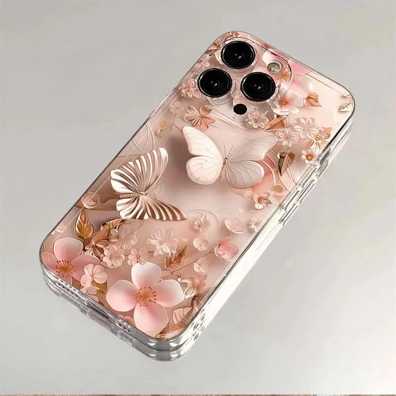 Butterfly Flower Case for Samsung Galaxy S25 Ultra S24 Plus S23 FE S22 A56
