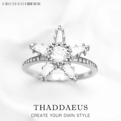 White Star Ring 925 Sterling Silver Timeless Fine Jewellery Women Gift