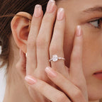 2CT Full Moissanite Engagement Ring Oval Marquise Cut Diamond 925 Sterling Silver GRA Certified