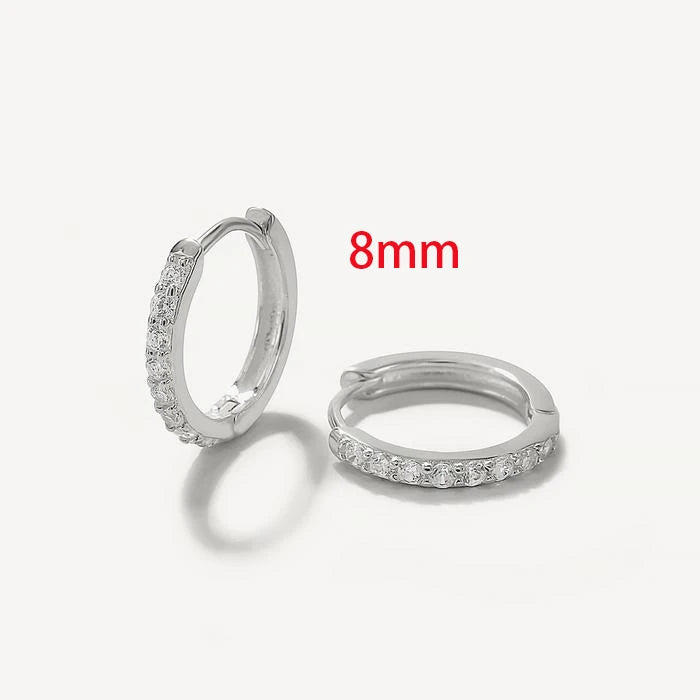 Yuedane Stainless Steel Little Imitation Pearl Hoop Earrings Small Circle