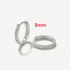Yuedane Stainless Steel Little Imitation Pearl Hoop Earrings Small Circle