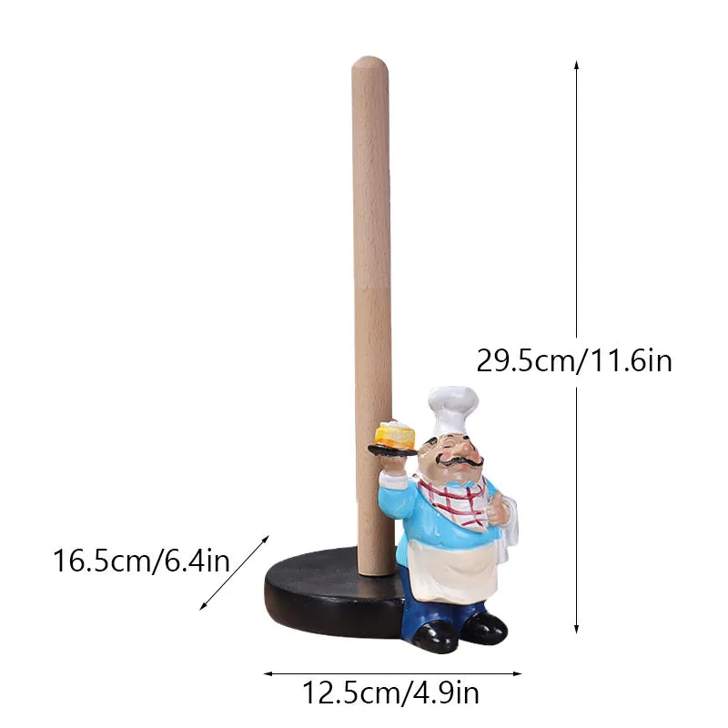 Chef Figure Collections Paper Holder Sculpture Dinner Table Kitchen Decoration