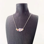 Flowers Colourful Stones Necklace Link Chain 925 Sterling Silver Jewellery
