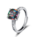925 Sterling Silver Colour Zircon Open Rings For Women Engagement Luxury Jewelry Gift Female  Jewellery