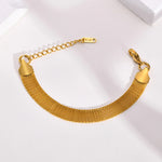 Vintage Mesh Link Bracelet for Women ,Thick Chain Stainless Steel Fashion Wristhand