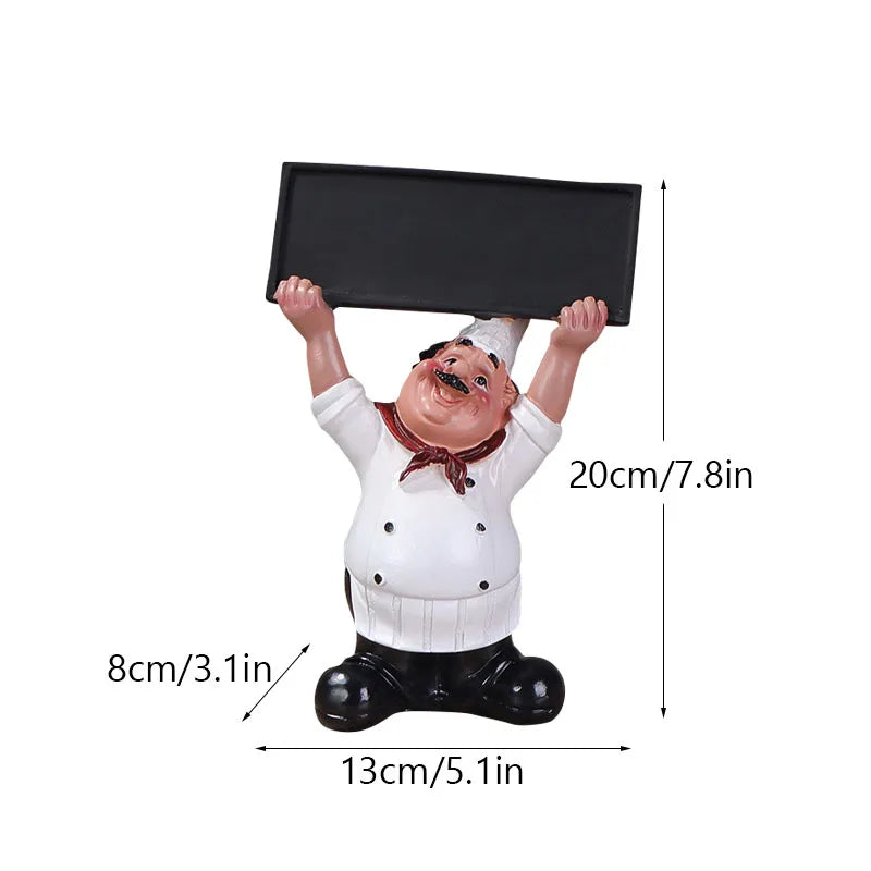 Chef Figure Collections Paper Holder Sculpture Dinner Table Kitchen Decoration