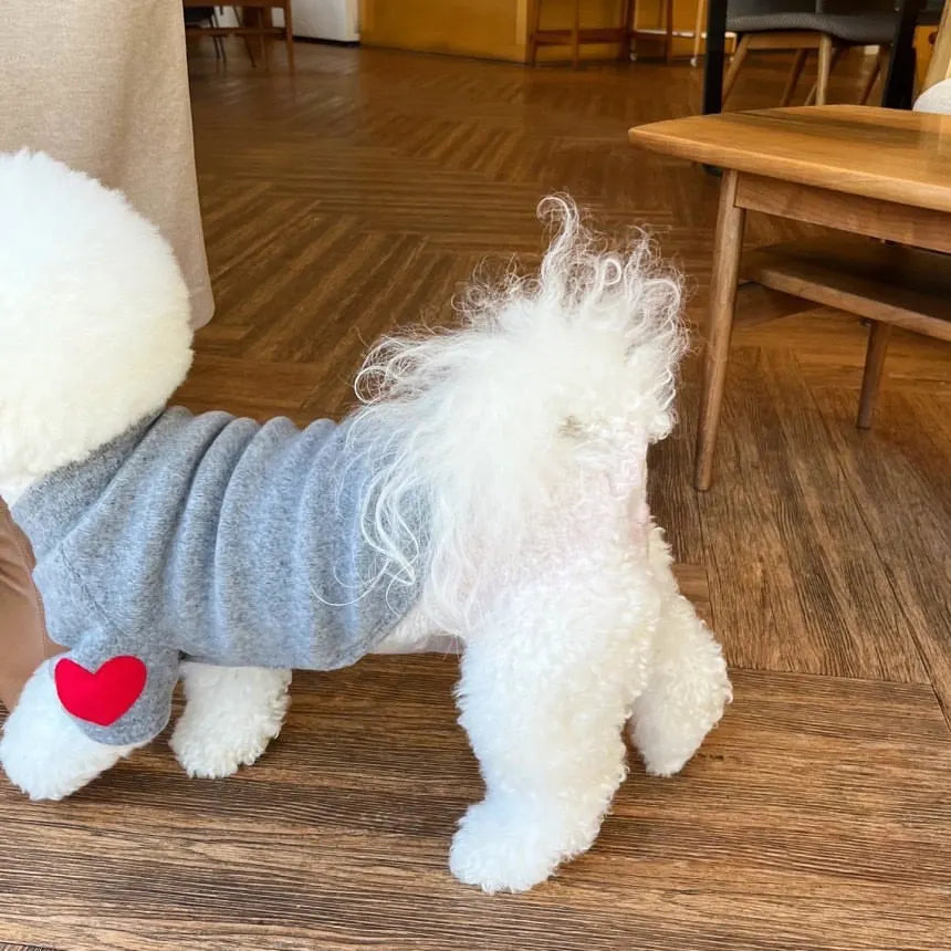Love Heart Pet Hoodie Soft Warm Dog Cat Pullover Winter Clothing Gift