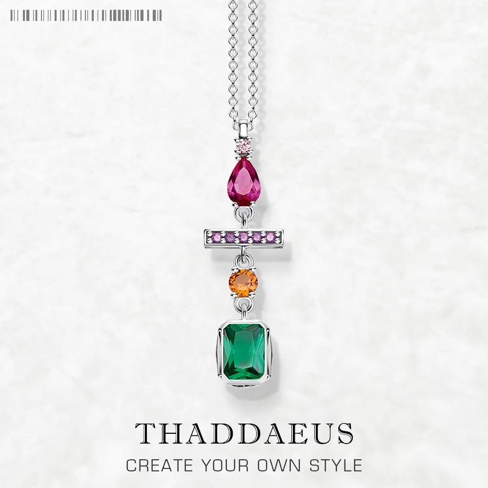 Geometrical Shapes Mix Necklace 925 Sterling Silver Classic Jewellery Gift