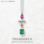 Colourful Stone Mix Golden Necklace 925 Sterling Silver Bohemia Jewellery