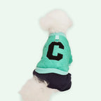 Dog Baseball Jacket Winter Warm Coat Puppy Windproof Thick Fleece Lining
