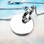 Together Forever Round Disc Necklace & Earring Set 925 Sterling Silver Gift